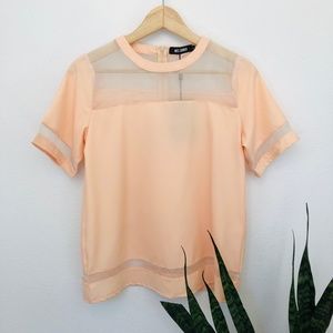 NWT Misguided Peach Short Sleeve Blouse | 4(US)